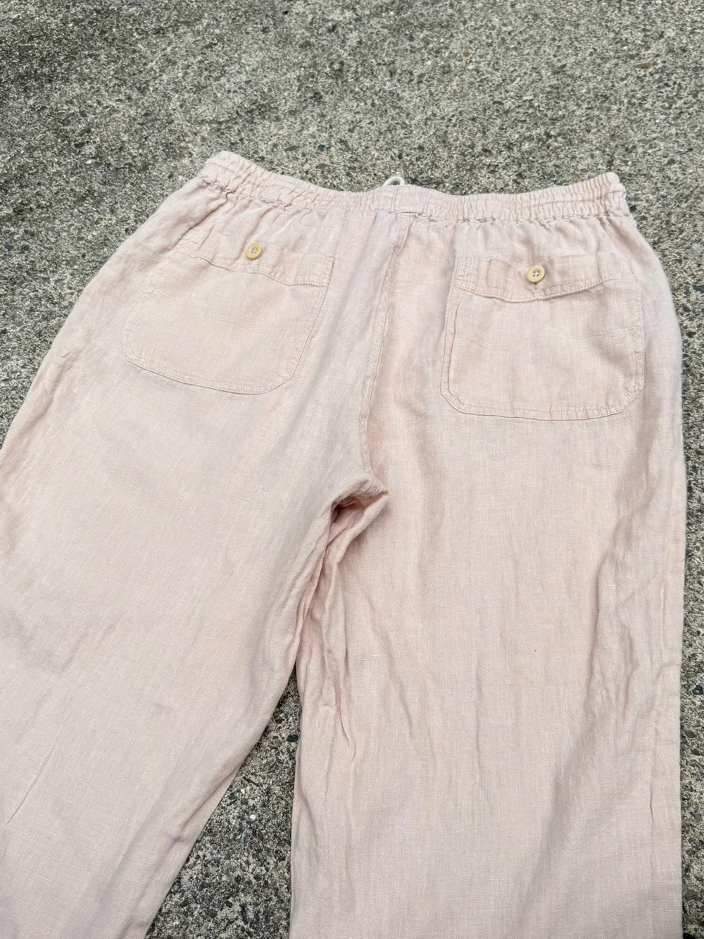 Quince Men’s Linen-Blend Drawstring Joggers | Cream/Tan | Size M